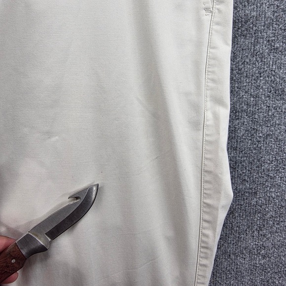 PETER MILLAR Mens 38 Beige Cotton Spandex Flat Front Chino Pants Tailored Fit - Picture 7 of 13
